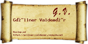Göllner Valdemár névjegykártya